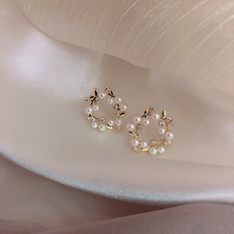 18 Karat vergoldeter Glamour-Perlenohrring - ByFirenzzi