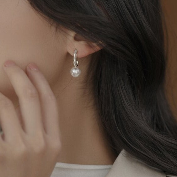 18k gold -plated elegance pearl earring - Byfirenzzi