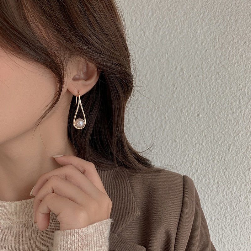 18K Gold Bathed Pearl Earring - Byfirenzzi