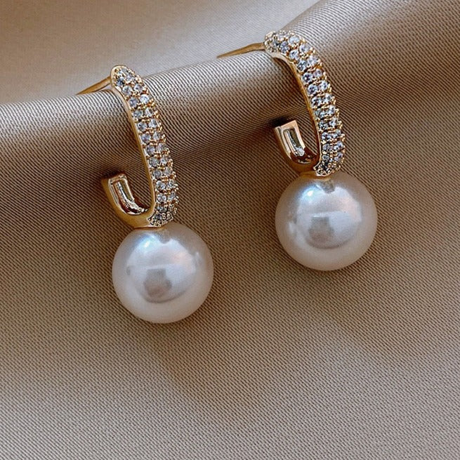 18k gold -plated elegance pearl earring - Byfirenzzi