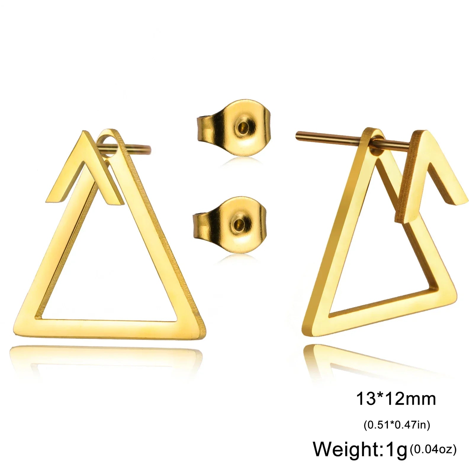 gold-plated geometric studs