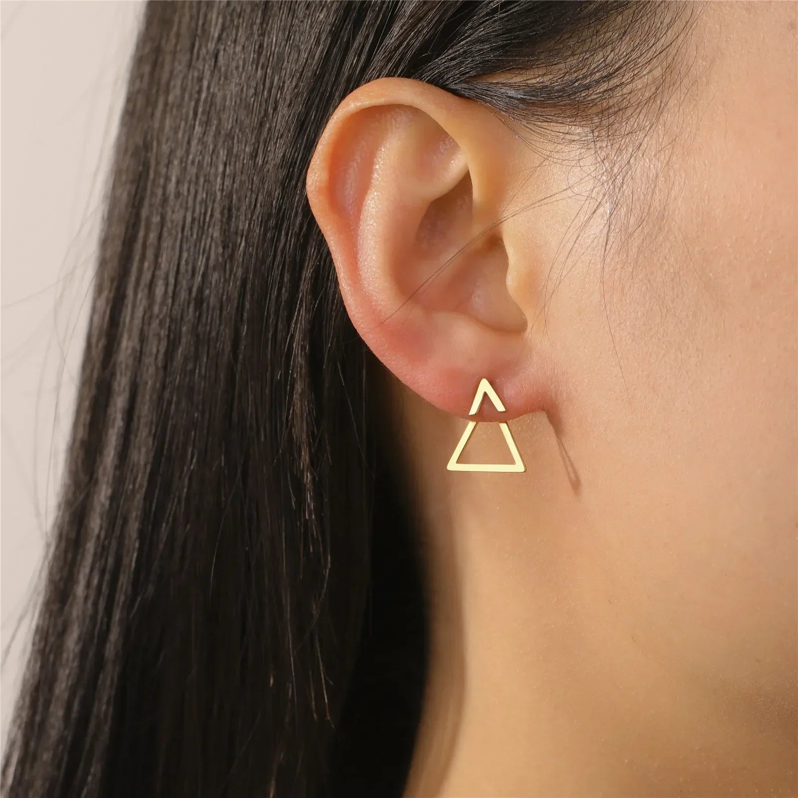 gold geometric studs
