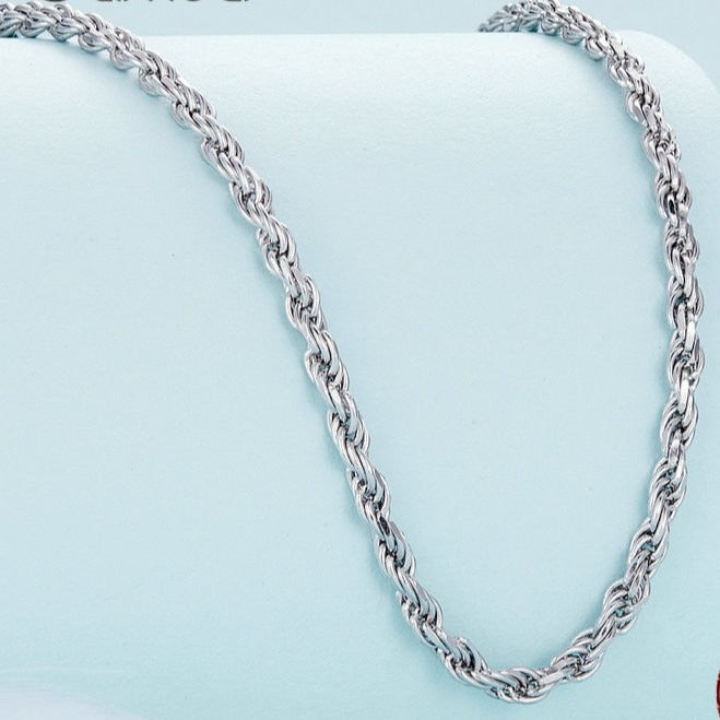 925 SILVER Minimalist rope necklace - Byfirenzzi