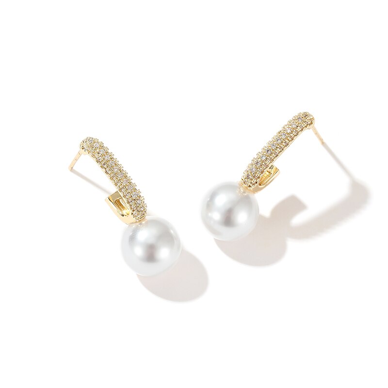 18k gold -plated elegance pearl earring - Byfirenzzi