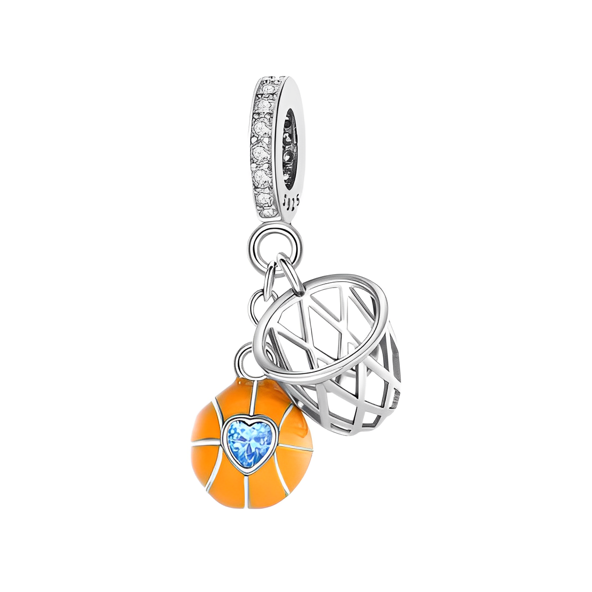 Berloque Love Basketball Prata 925 - ByFirenzzi