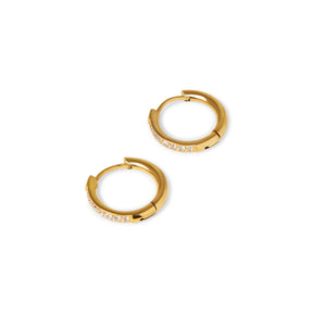 Brincos Argola de Pedra Arielle Banhado a Ouro 18k - ByFirenzzi