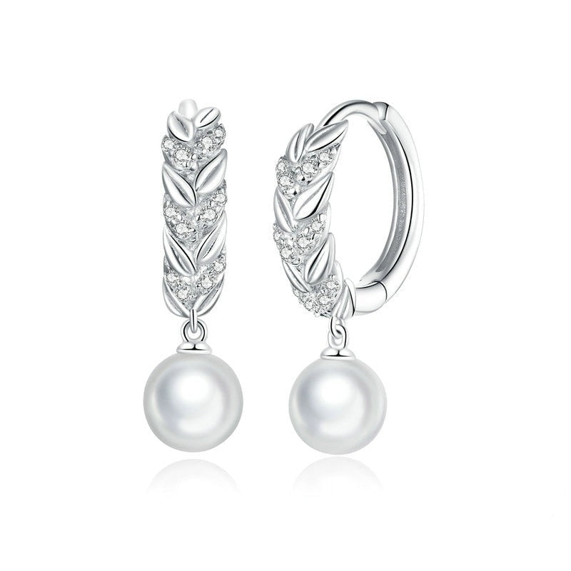 SILVER SILVER PEARL FLOWER SILVER FLOWER EARRING - Byfirenzzi