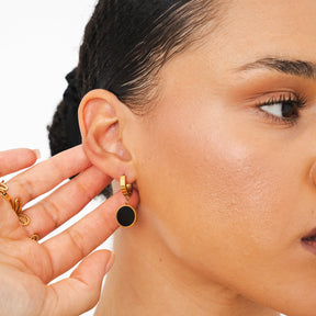 Brincos Noir Banhado em Ouro 18k - ByFirenzzi