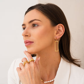 18k gold -plated minimalist earrings - Byfirenzzi
