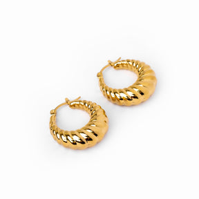 Brincos Argola Croissant Banhado a Ouro 18k - ByFirenzzi