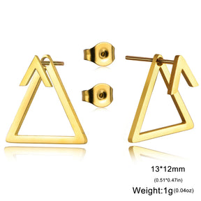 gold-plated geometric studs