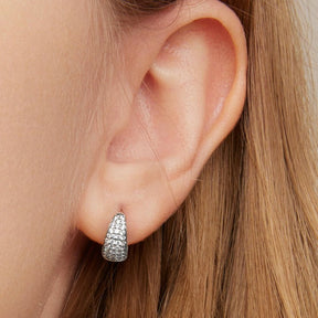 Earring Rounded Roaded Zirconia Star Silver 925 - Byfirenzzi