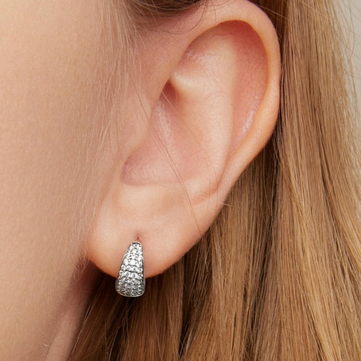 Earring Rounded Roaded Zirconia Star Silver 925 - Byfirenzzi