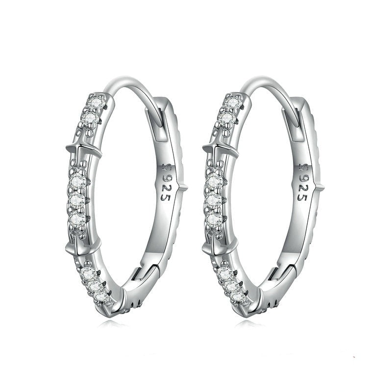 Earring Rounded Roaded Zirconia Silver 925 - Byfirenzzi