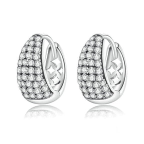 Earring Rounded Roaded Zirconia Star Silver 925 - Byfirenzzi