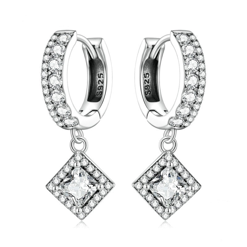 Earring ringed zirconia with silver 925 silver pendant - Byfirenzzi