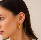 Brincos Argola Croissant Banhado a Ouro 18k - ByFirenzzi