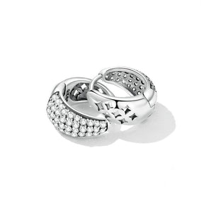 Earring Rounded Roaded Zirconia Star Silver 925 - Byfirenzzi