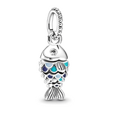 Berloque Peixe Blue Prata 925 - ByFirenzzi 