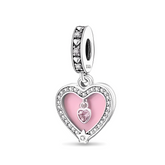 Berloque Heart Pink Silver 925 - Byfirenzzi