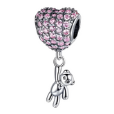 925 Silber Bär Herz Charm - ByFirenzzi